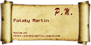 Pataky Martin névjegykártya